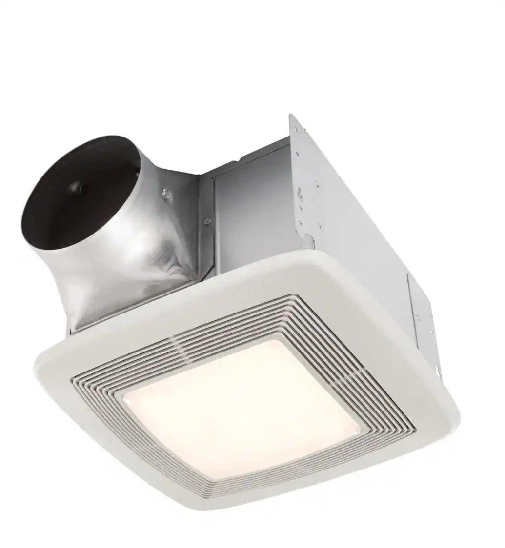 Broan-NuTone QT130LE Quiet 130 CFM Ceiling Bathroom Exhaust Fan with Light,