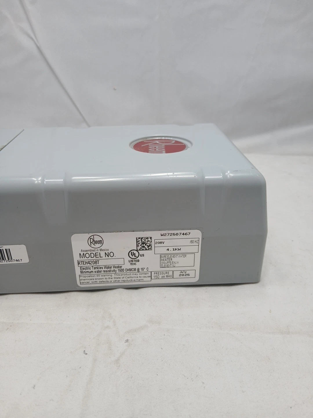 Rheem4.1 kW, 208-Volt Non-Thermostatic Tankless Electric Water Heater,...
