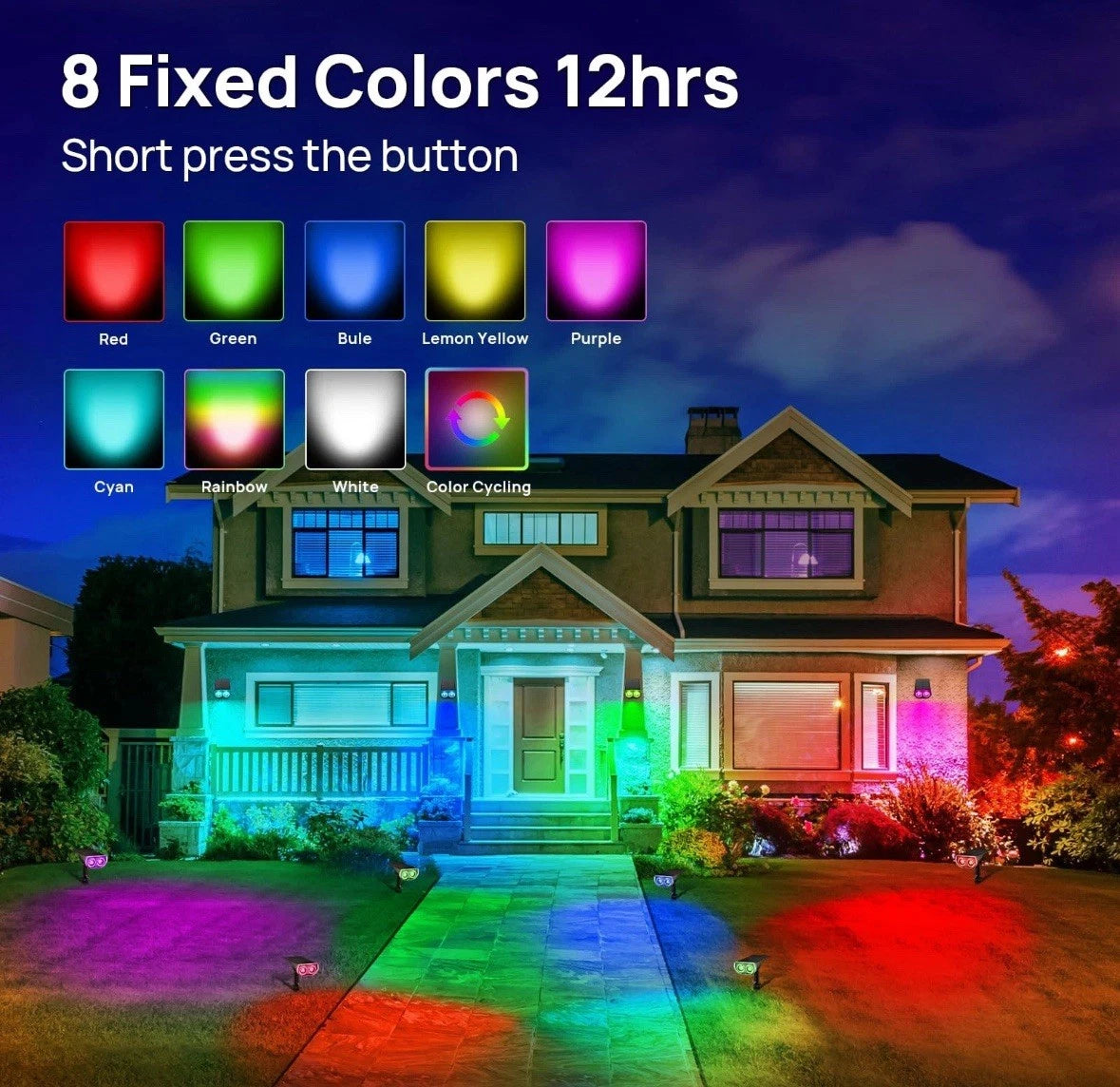 Solar Spot Lights Outdoor, Halloween Decorations 22 LEDs IP67 Waterproof Colo...
