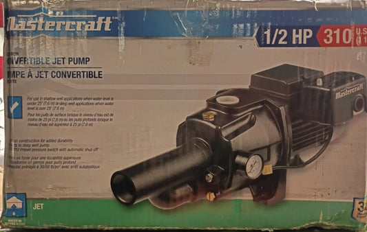 Mastercraft Cast Iron Convertible Jet Pump 1/2HP 062-3414-0 For Parts Only