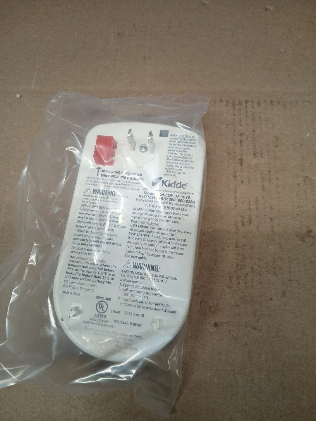 Kidde Bedroom Plug-In Carbon Monoxide Detector Alarm with Lithium Battery