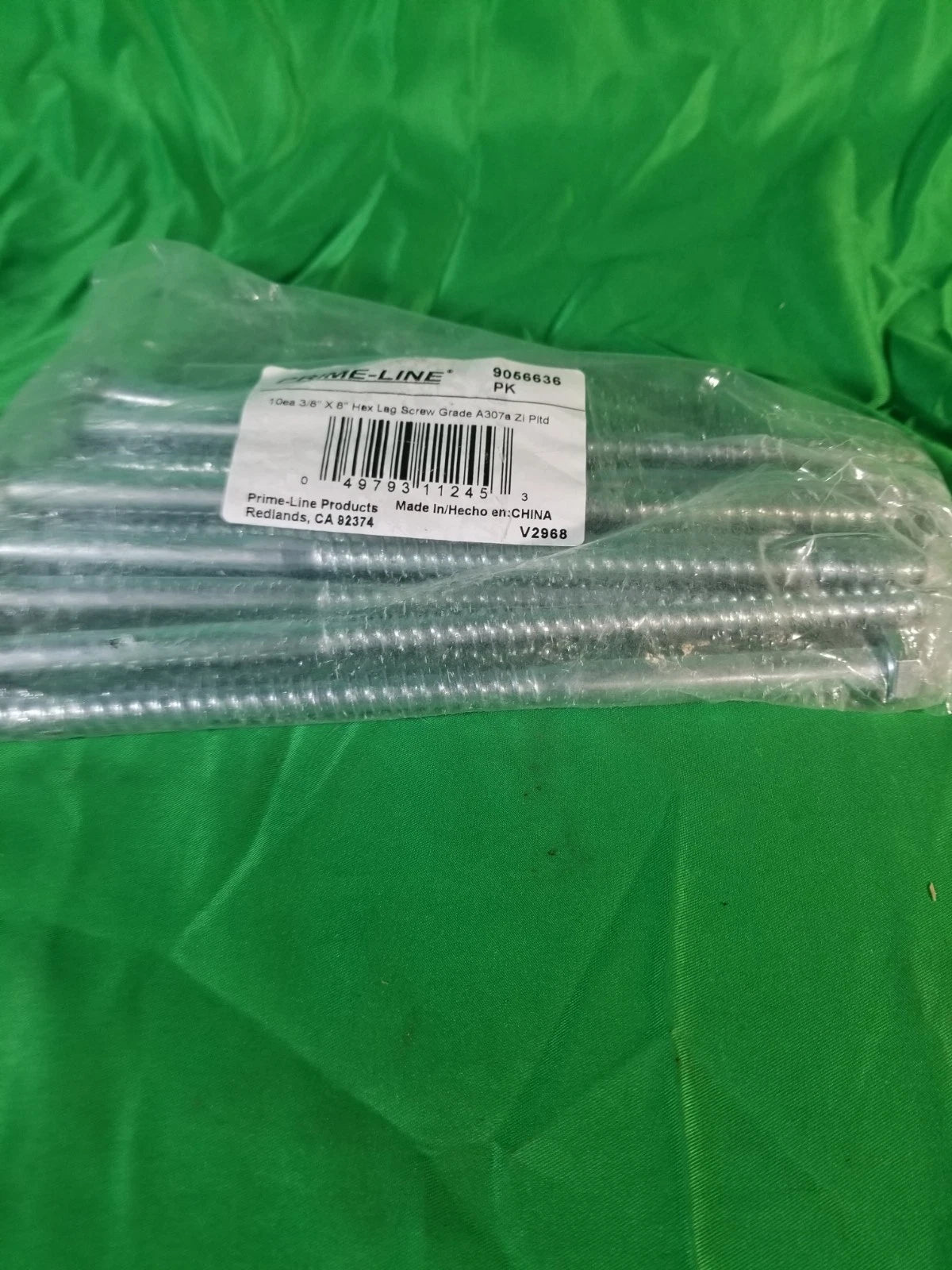 Prime-Line 9056636 Hex Lag Screws 3/8 In. X 8 In. A307 Grade A Zinc Plated St...