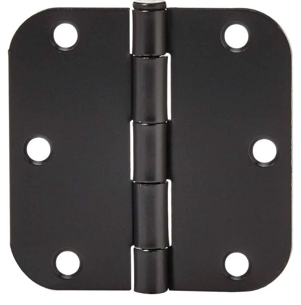 18 Pack Amazon Rounded 5/8 Radius interior, 3.5" x 3.5" Door Hinges, Matte Black