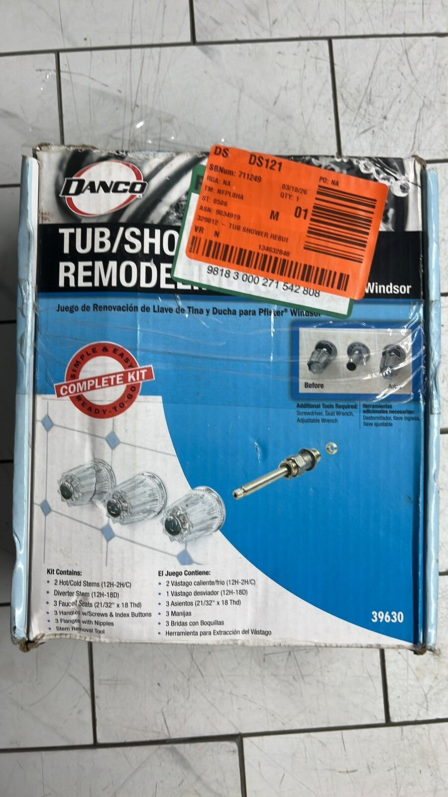 Danco 39630 Tub/Shower Remodeling Kit for Pfister Windsor OPEN BOX