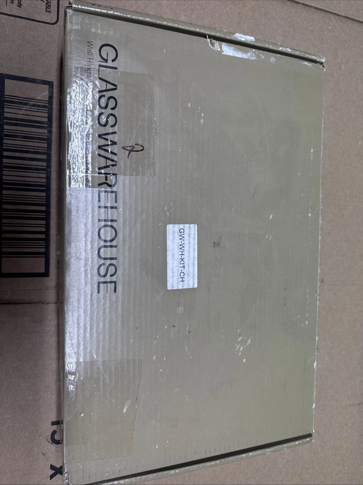 Glass Warehouse Wall Hinged Hardware Pack in Polish Chrome with Handle.