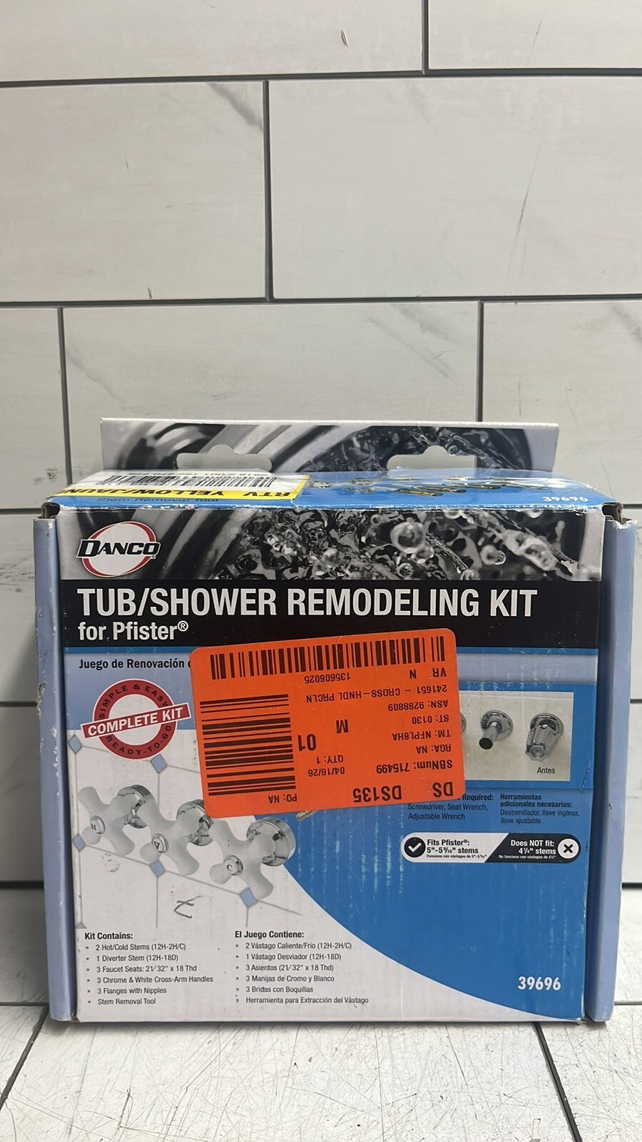 Danco 39696 Tub & Shower Remodeling Rebuild Kit for Price Pfister 3 HandleChrom3