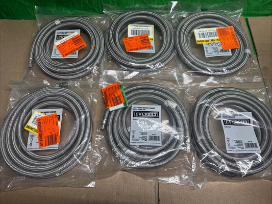 LOT OF 6 Everbilt 69013HD 12ft Polymer Braided Icemaker Water Connector NEW
