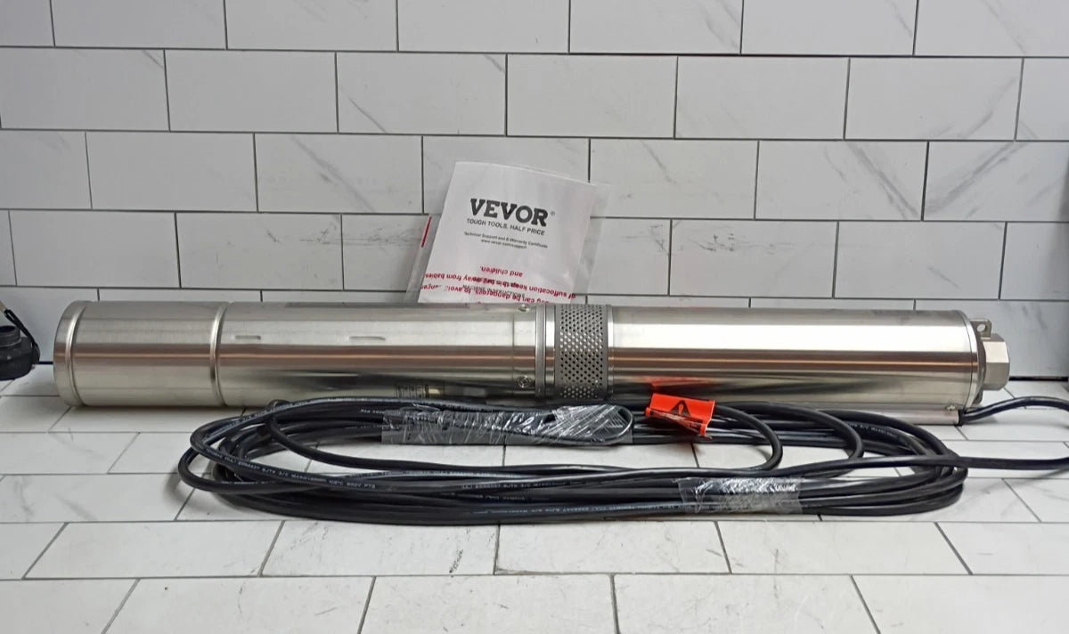 VEVOR 4SSM5/6 1HP Well Pump 207ft Submersible Pump Stainless Steel 115V OPEN BOX
