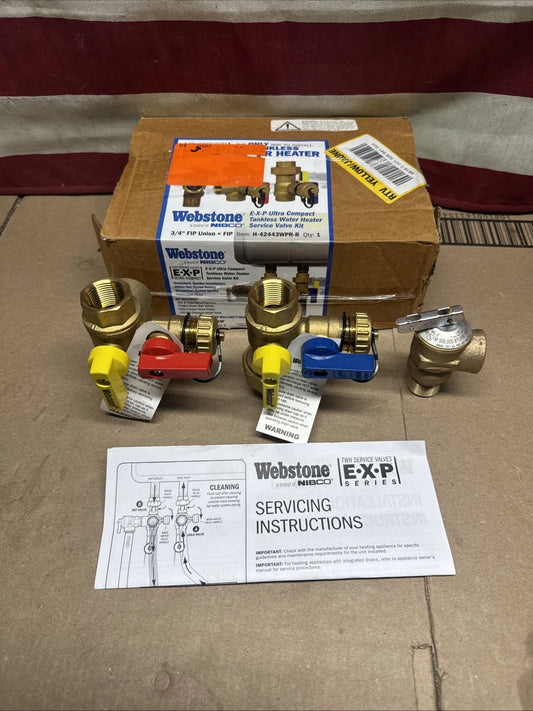Webstone 3/4 in. EXP Ultra-Compact Tankless Water Heater Service Valve 42443 OB