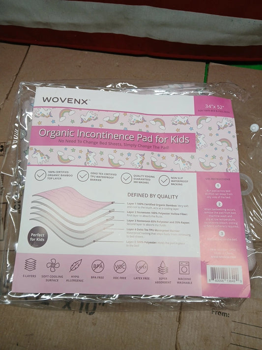 Organic Incontinence Pads for Kids & Toddlers - 5 Layer Waterproof