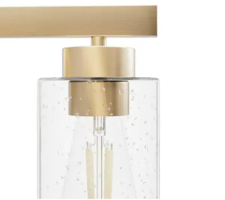 Hunter Hartland 22 in. 3-Light Alturas Gold Vanity Light with Clear Seeded Glass