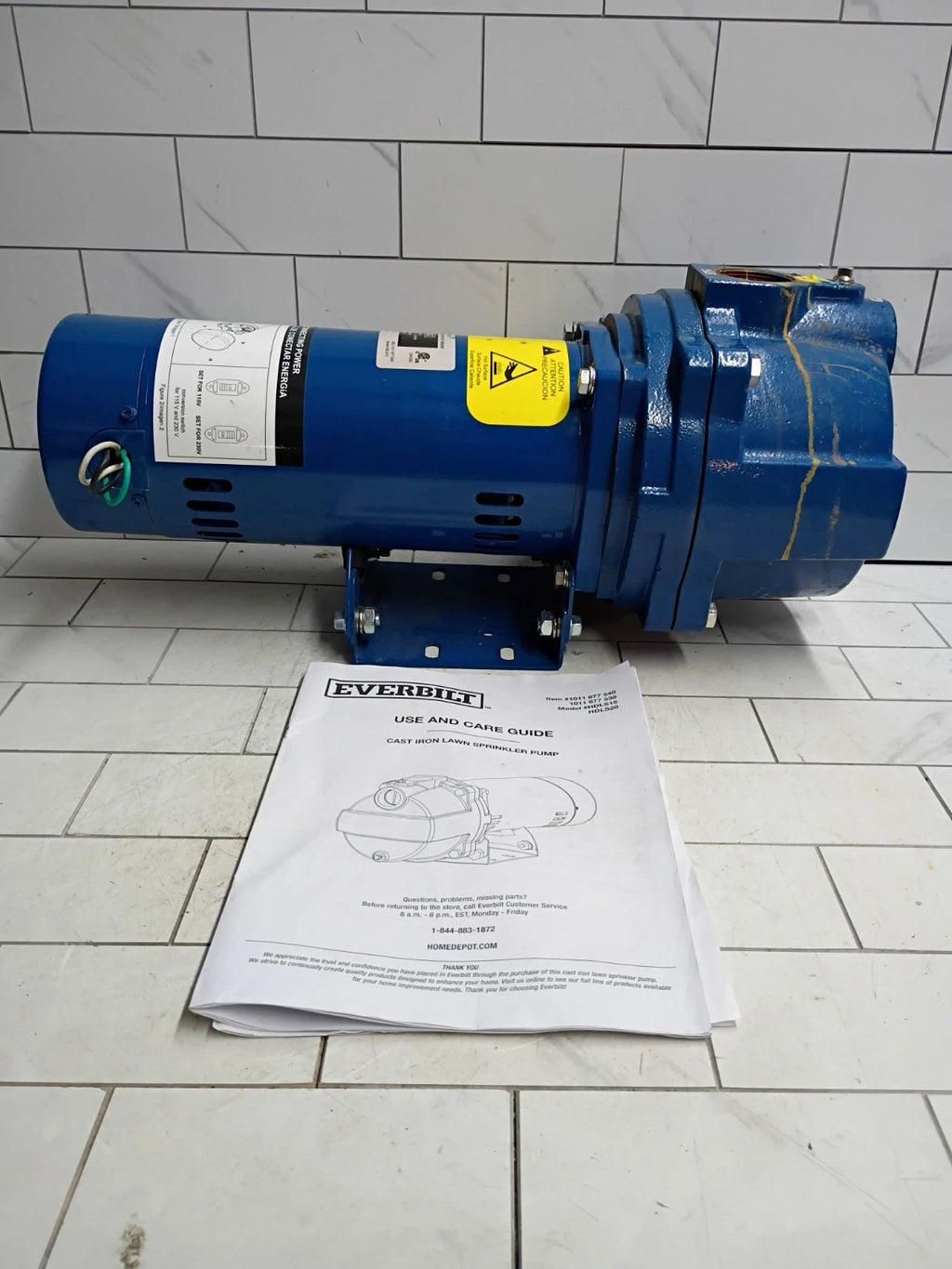 Everbilt 1-1/2 HP Cast Iron Lawn Irrigation Pump HDLS15 Used Or For Parts*