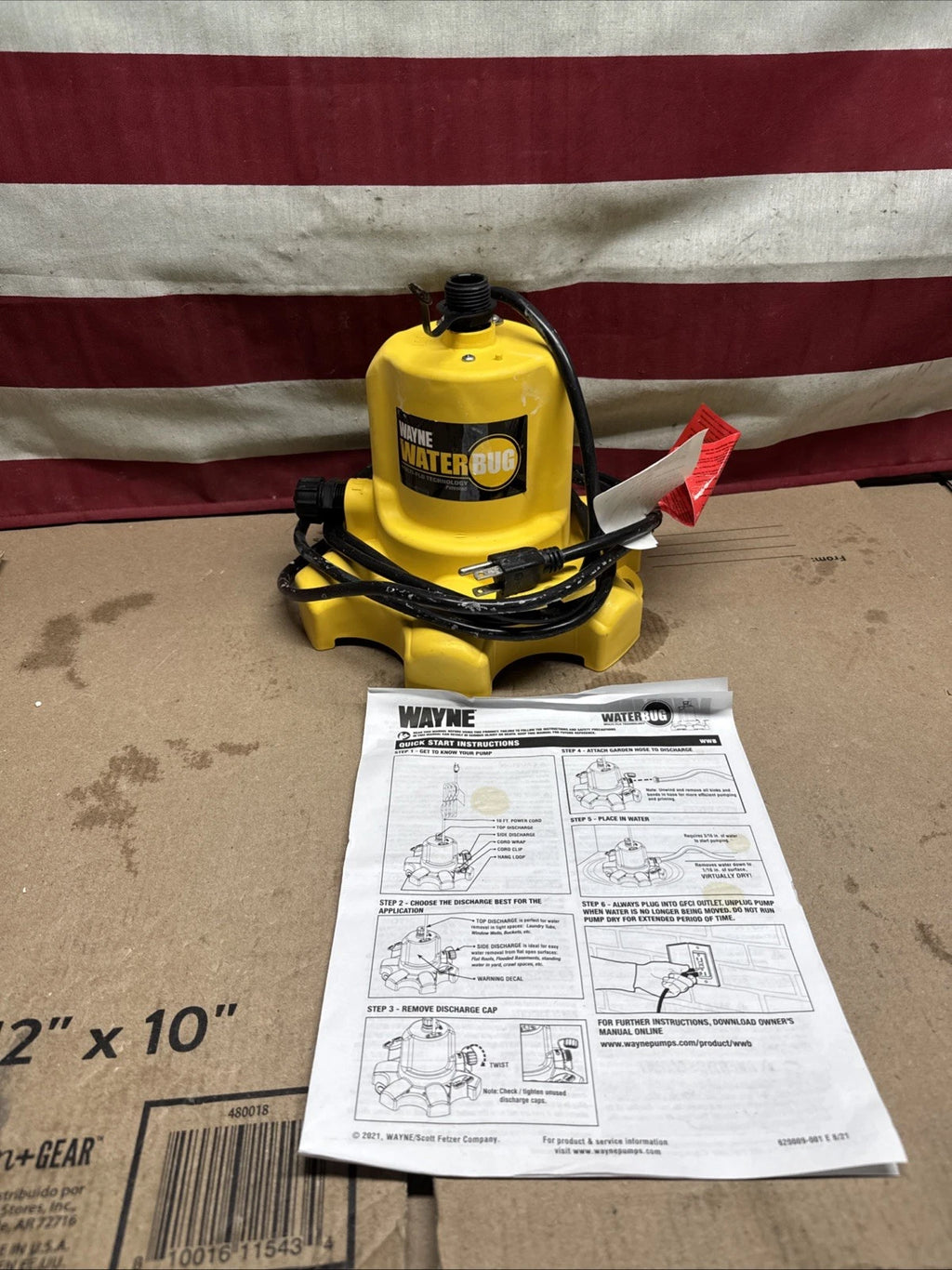 Wayne 1/6 HP WaterBUG Submersible Utility Pump with Multi-Flo Technology USED.,,