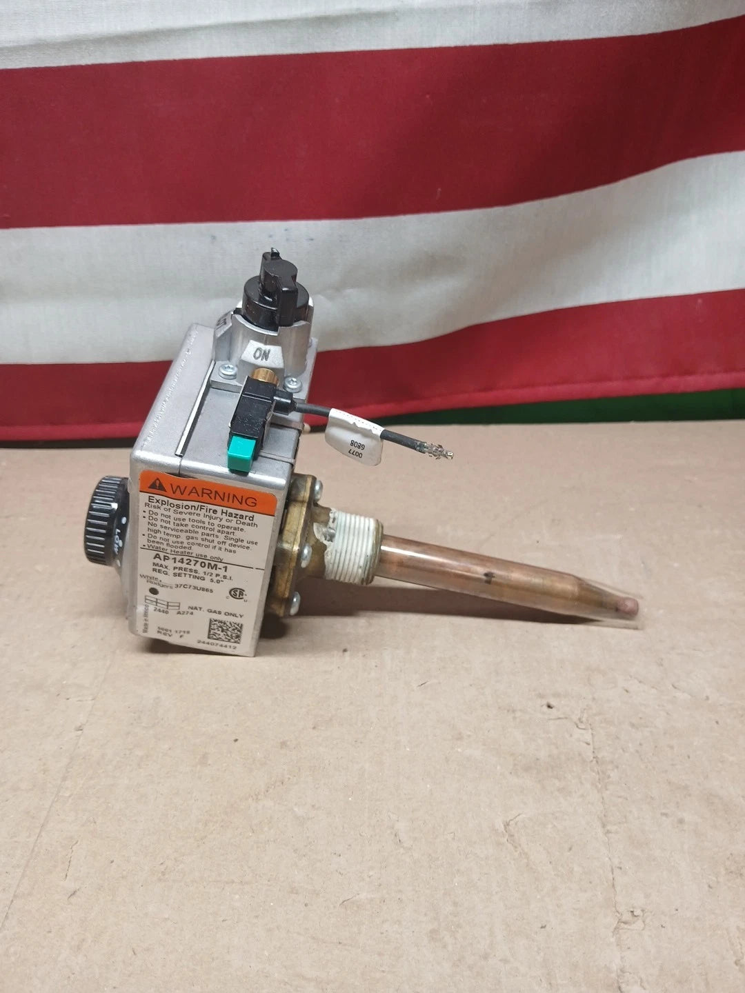 Rheem Ruud Richmond White Rodgers Water Heater Natural Gas Valve Fits AP14270M-1