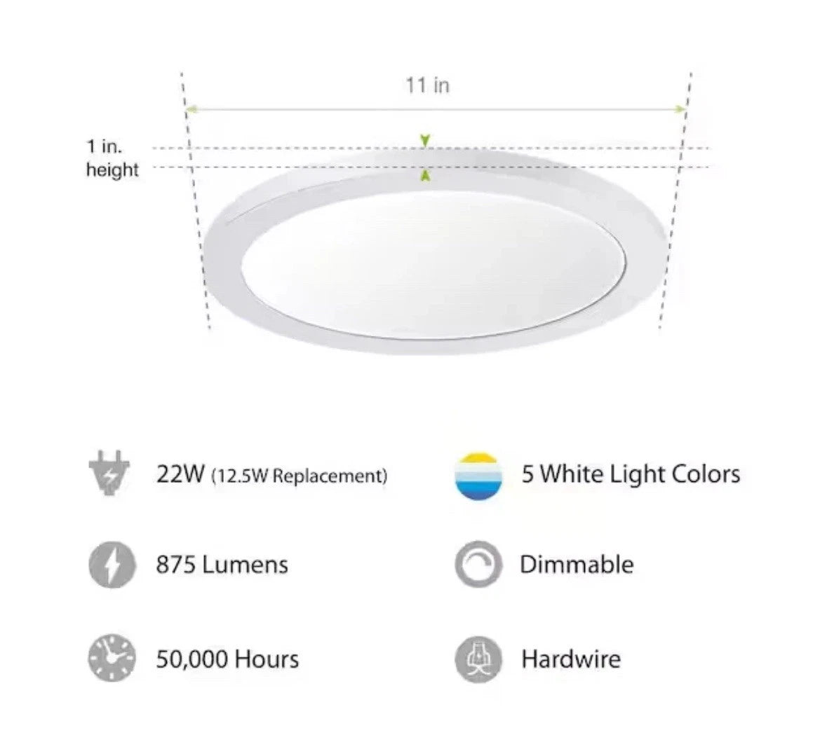 Commercial Electric 11 in. White LED Round Ceiling Light