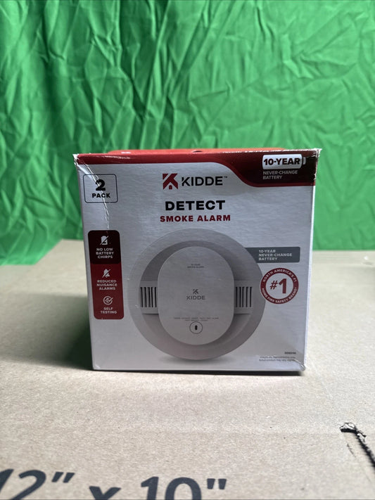 2 PACK Kidde Smoke Detector 10-Year Battery Powered LED Warning Light 20SD10
