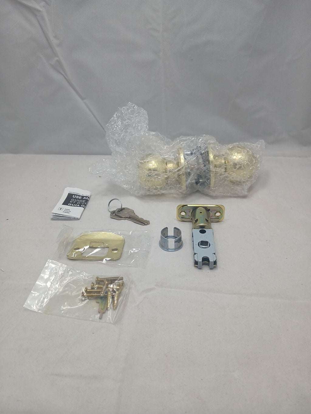 DIY-Friendly Keyed Entry Door Knob - Polished Brass for Interior & Exterior