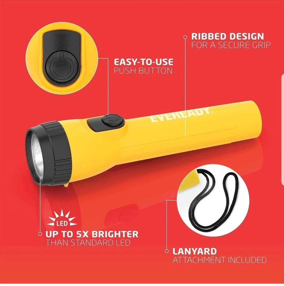 Eveready LED Flashlight (8-Pack) Bright Reliable Flashlights With Batteries.