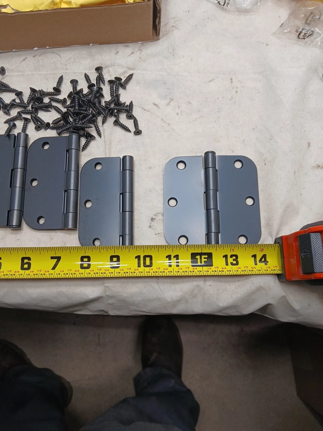 18pk Rounded Interior Door Hinges Matte Black 3.5" x 3.5" - OB