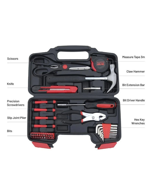 39-Piece Household Tools Kit - Comprehensive and Essential Repair Set. NEW