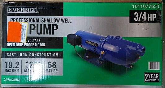 Everbilt HDSWJ7 3/4 HP Cast Iron Shallow Well Jet Pump FOR PARTS