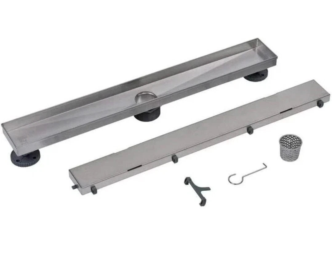 Oatey Designline 28 in. Stainless Steel Linear Shower Drain with Tile-In Pattern
