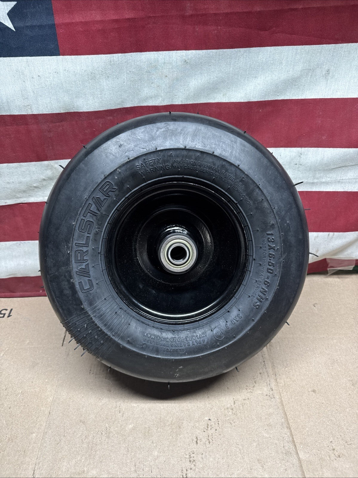 CARLSTAR 13X6.50-6NHS Smooth Tire 13x6.50-6NHS 4-Ply Black W/ Wheel In Black