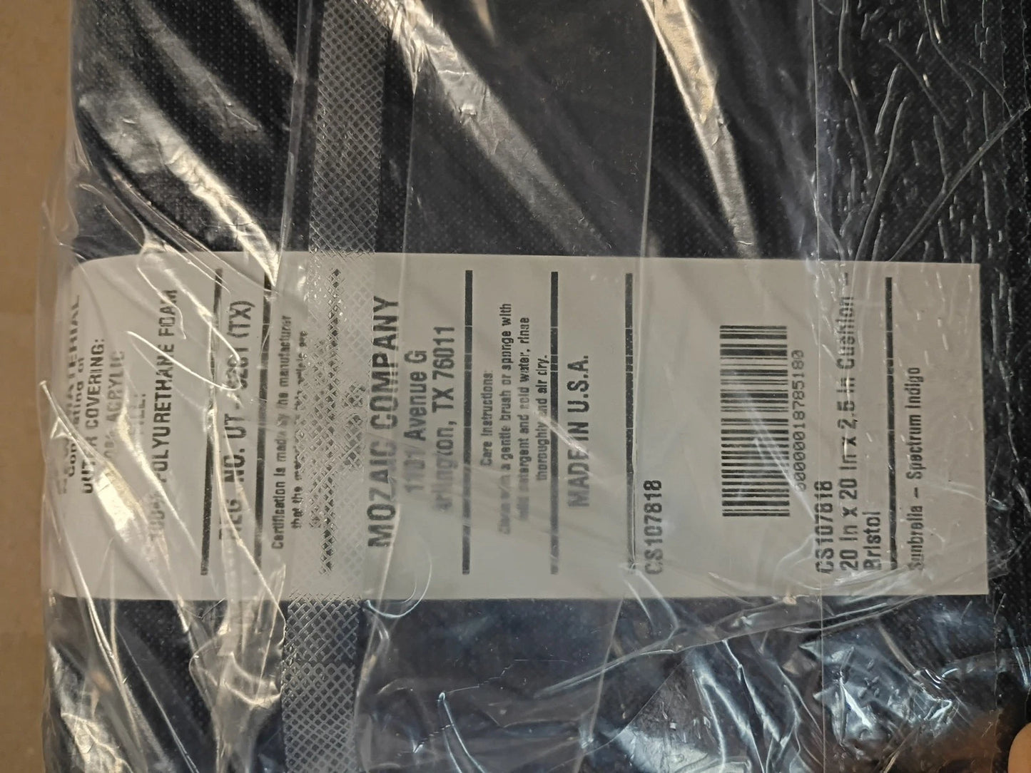 Sunbrella Canvas Navy Medium Outdoor Replacement Club Chair Cushion Open Box