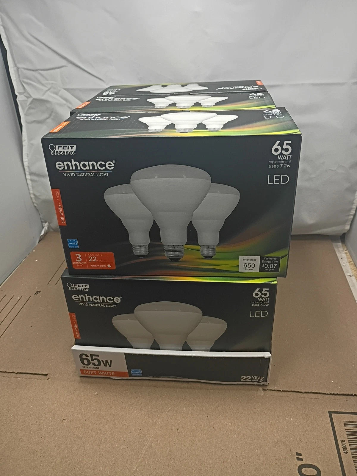 18 Pack 65-Watt Enhance Vivid Natural Light LED Light Bulb, Open Box