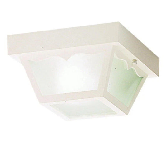Kichler Outdoor Plastic Ceiling 1Lt, White, Frosted - 9320WH