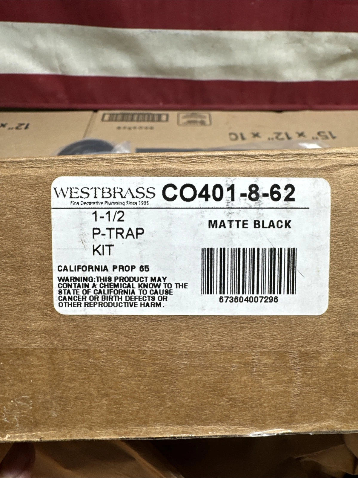 Westbrass CO400-8-12 1-1/2" Brass Bathroom Sink P-Trap with 8" Slip Joint Tube