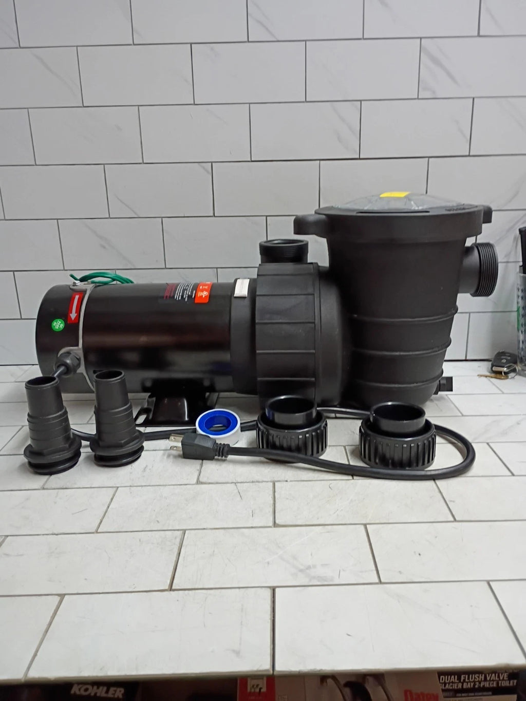 1.5HP Dual Speed Above Ground Pool Pump 110V 110GPM w/Strainer Basket OPEN BOX
