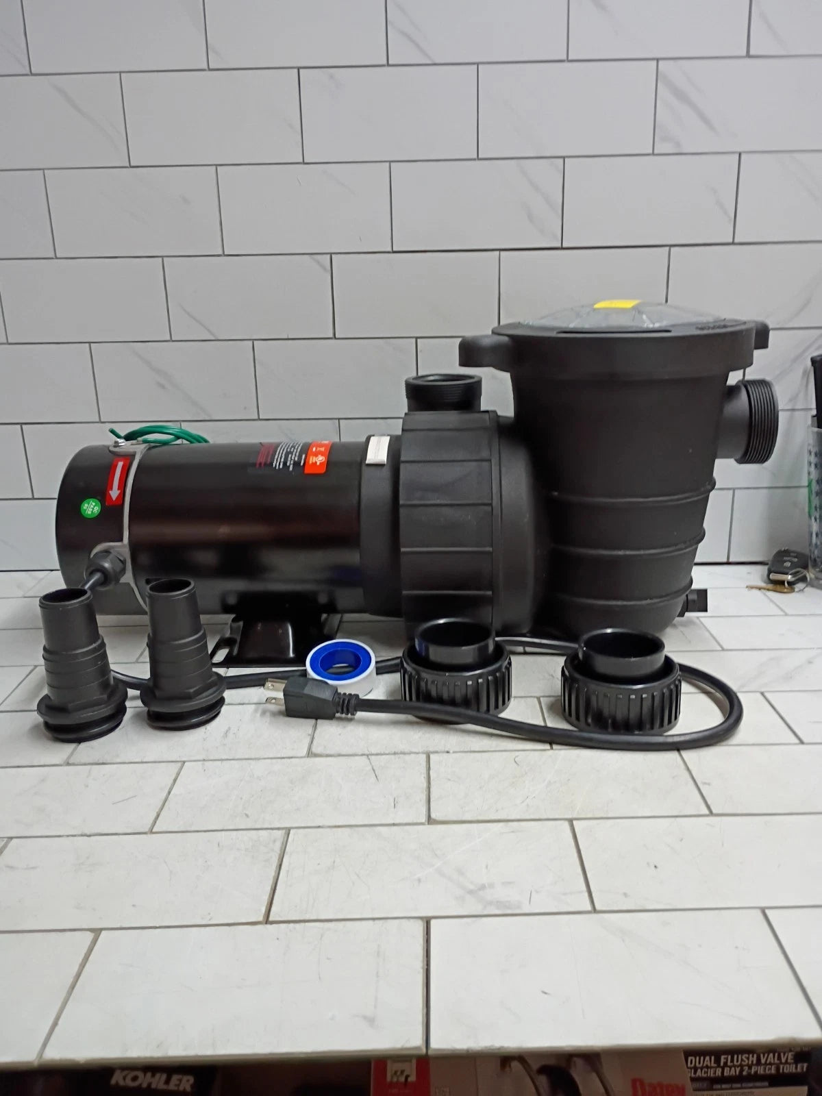 1.5HP Dual Speed Above Ground Pool Pump 110V 110GPM w/Strainer Basket OPEN BOX