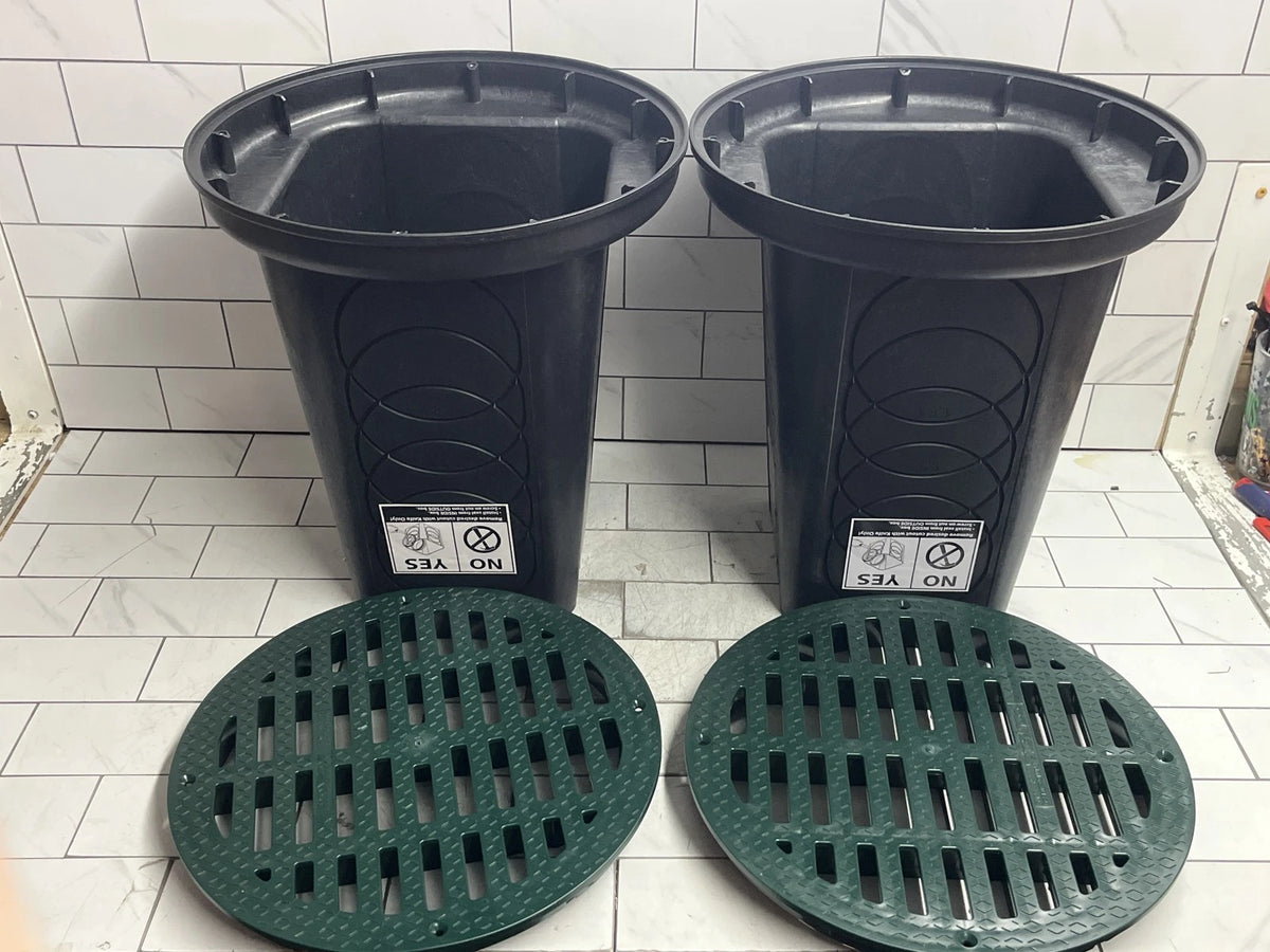 2pk Polylok 3017-12 20" Heavy Duty Riser & D-Box Grate Storm Drain green/black