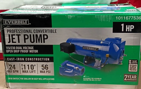 Everbilt 1 HP Professional Convertible Jet Pump NEW OPEN BOX