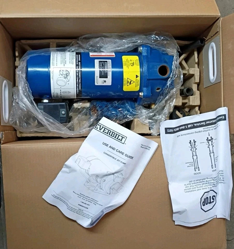Everbilt 1 HP Professional Convertible Jet Pump. Read Description*PARTS ONLY*