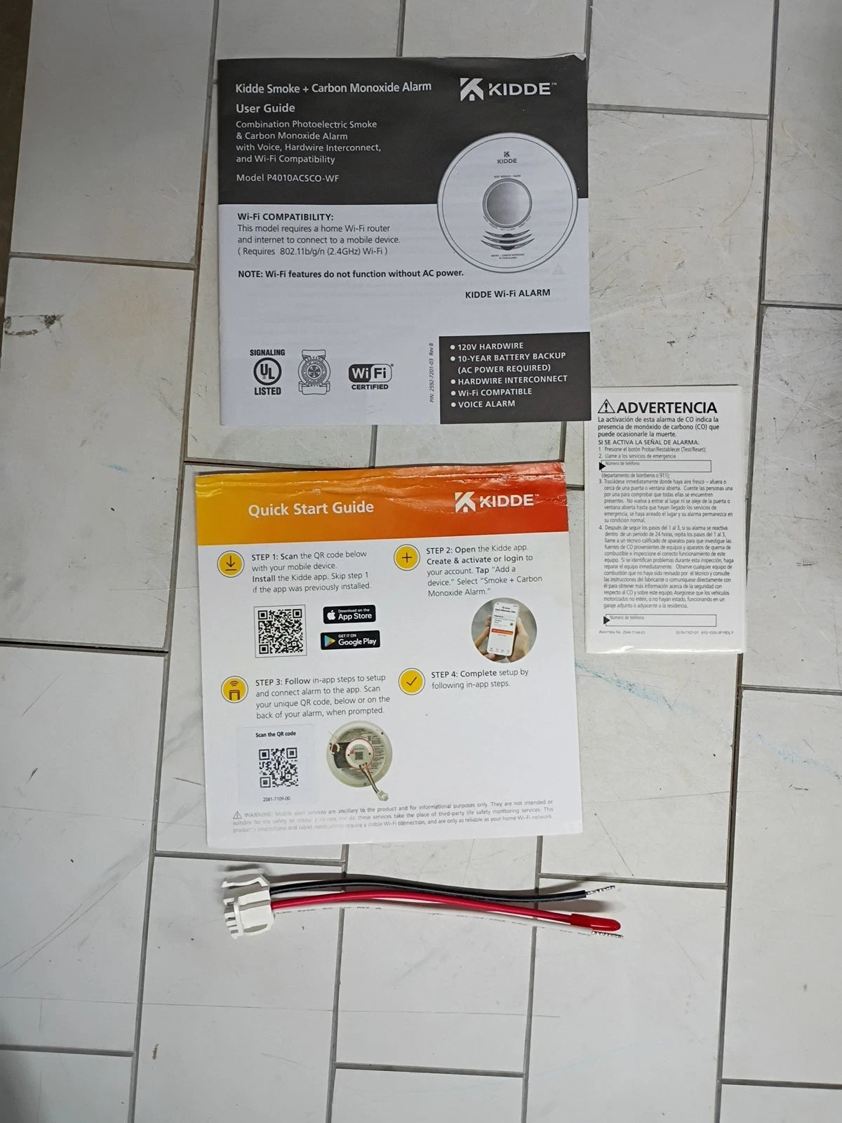 2Pk Kidde P4010ACSCO-WF Smoke + Carbon Monoxide Smart Alarm Open Box
