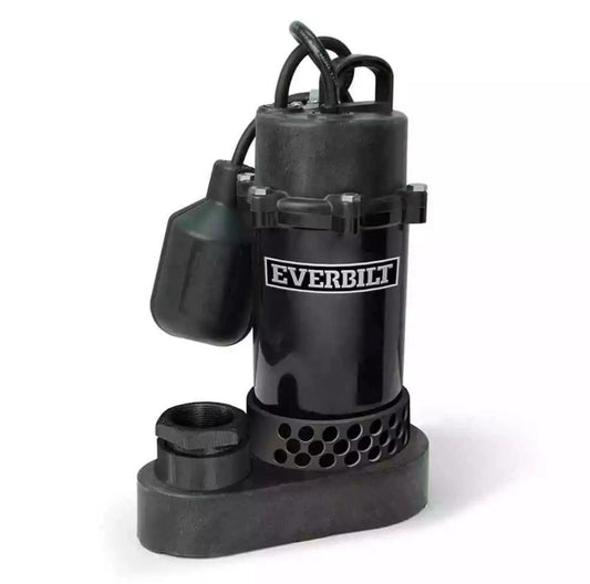 Everbilt 1/2 HP Corrosion Resistant Aluminum Sump Pump w/ Teather Float Switch