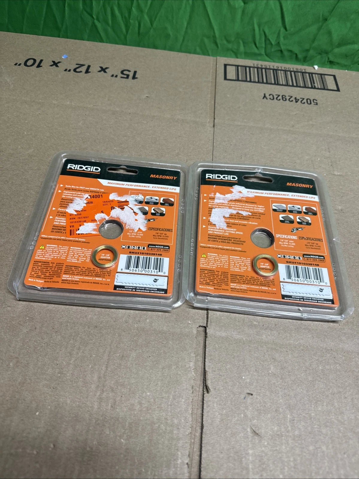 (LOT OF 2) RIDGID 4 in. Masonry Cutting Turbo Rim Diamond Saw Blade