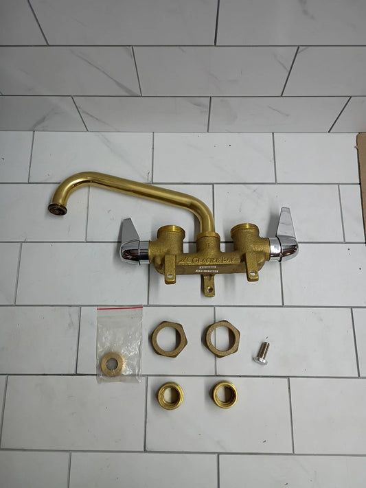 Glacier Bay 238-178H Rough Brass Laundry Sink Faucet Gold and Silver Open Box