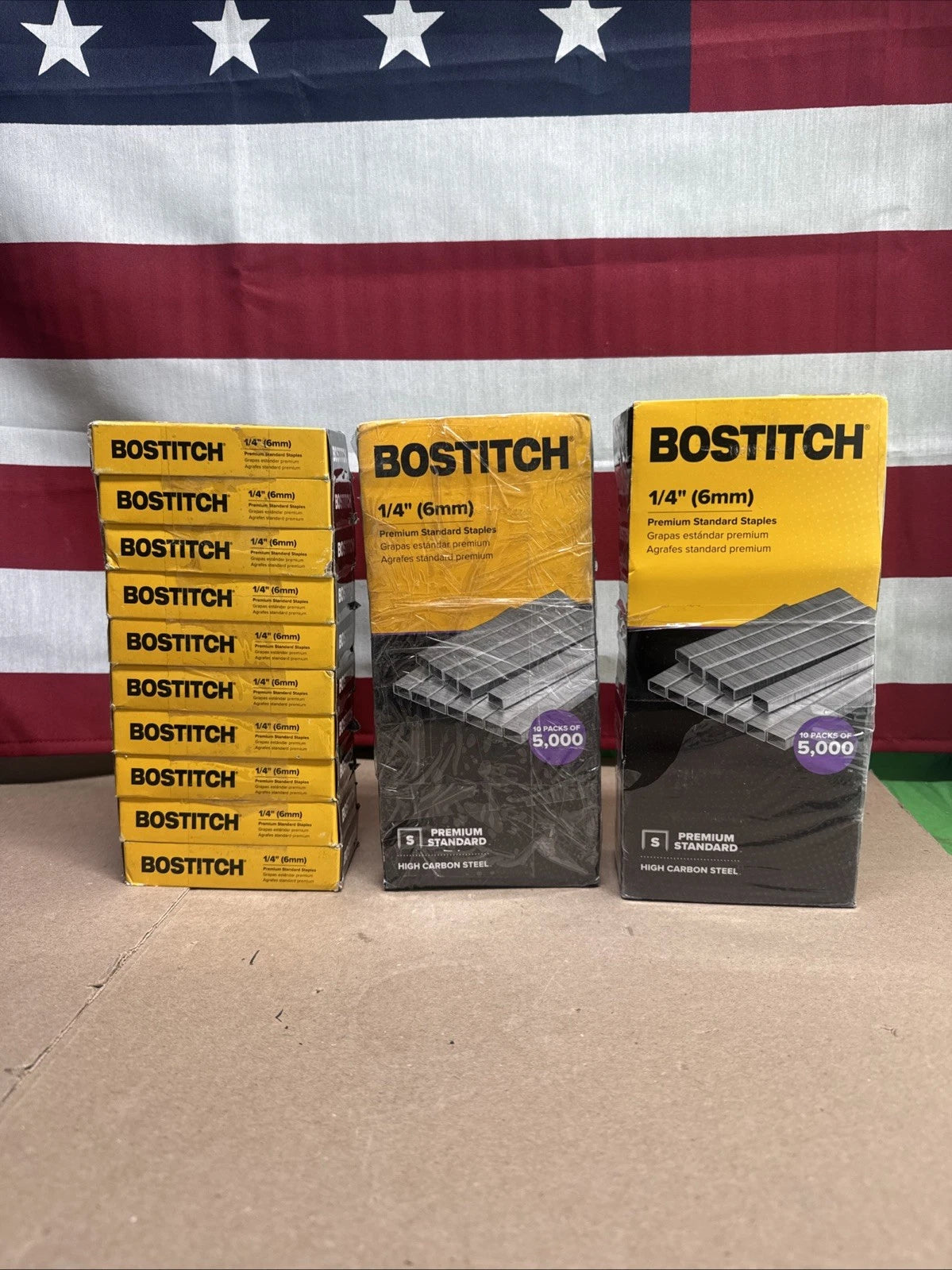 3pc Bostitch Office 50,000 Standard Staples, 1/4" Length,Full Strip Staples