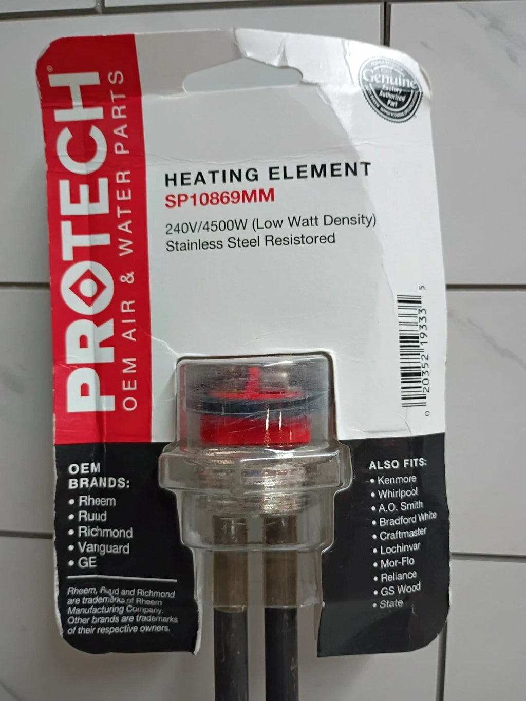 Proteck SP1086MM OEM Heating Element - 240-Volt - 4500W - Electric Water Heater