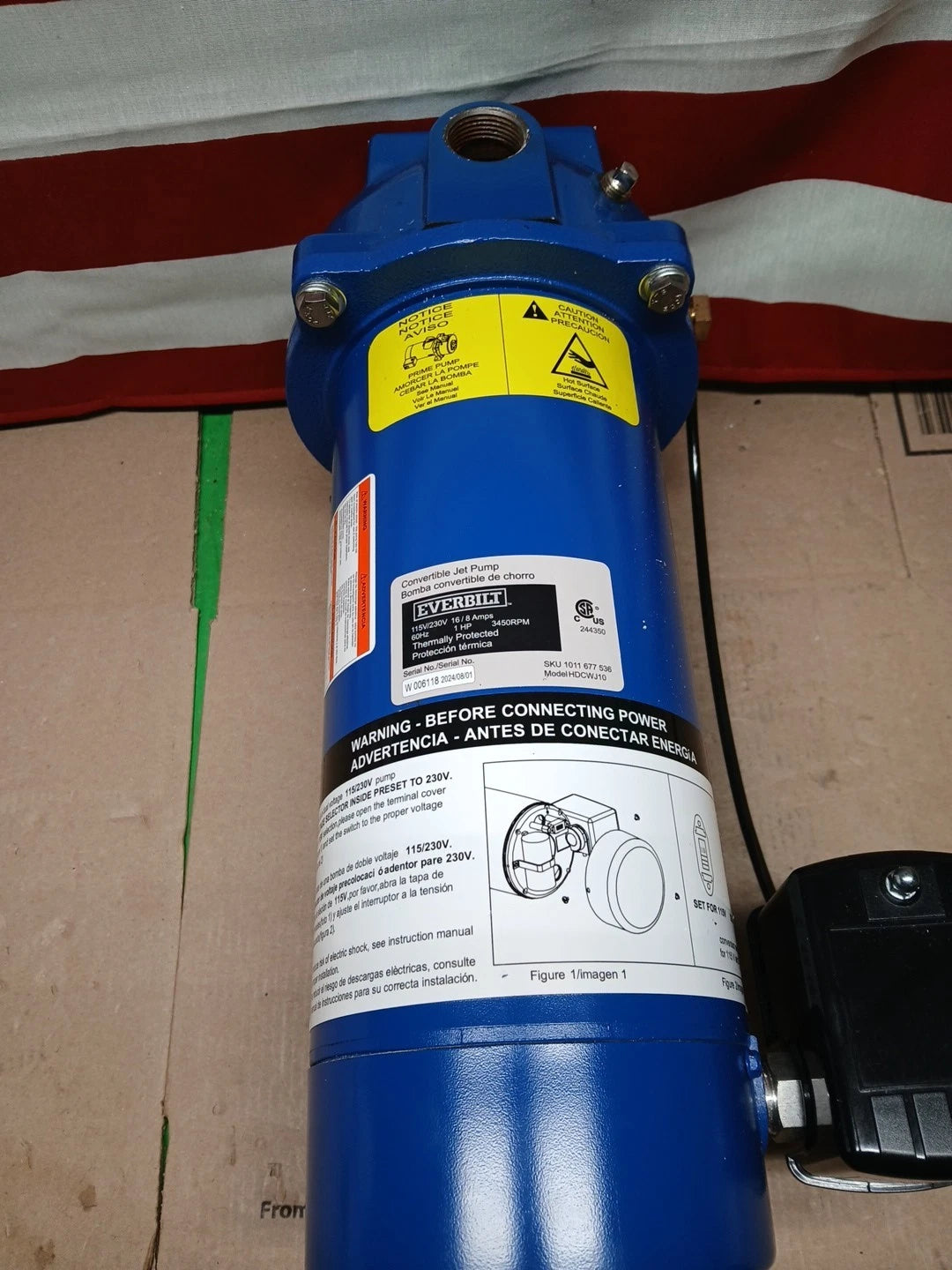 Everbilt 1 HP Professional Convertible Jet Pump *For Parts* Read Description**