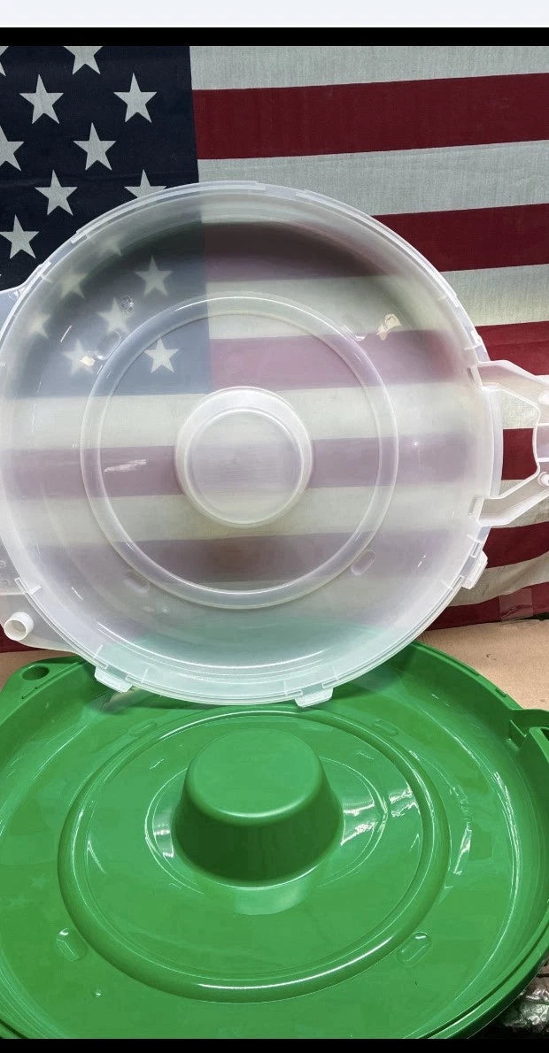 2 QTY IRIS, 24" Wreath Storage Container with Latches and Handle Clear-Green