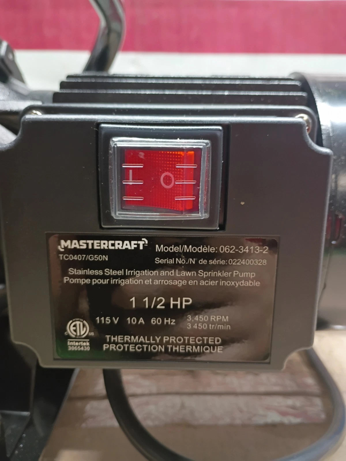 Mastercraft Irrigation And Lawn Sprinkler Pump Open Box
