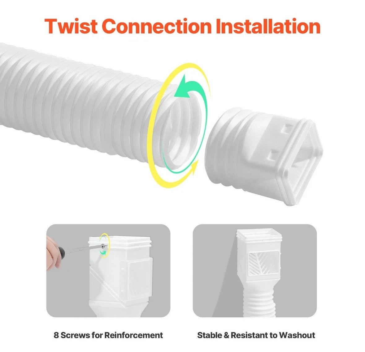 VEVOR Rain Gutter Downspout Extensions,2-Pack Flexible Downspout Extender
