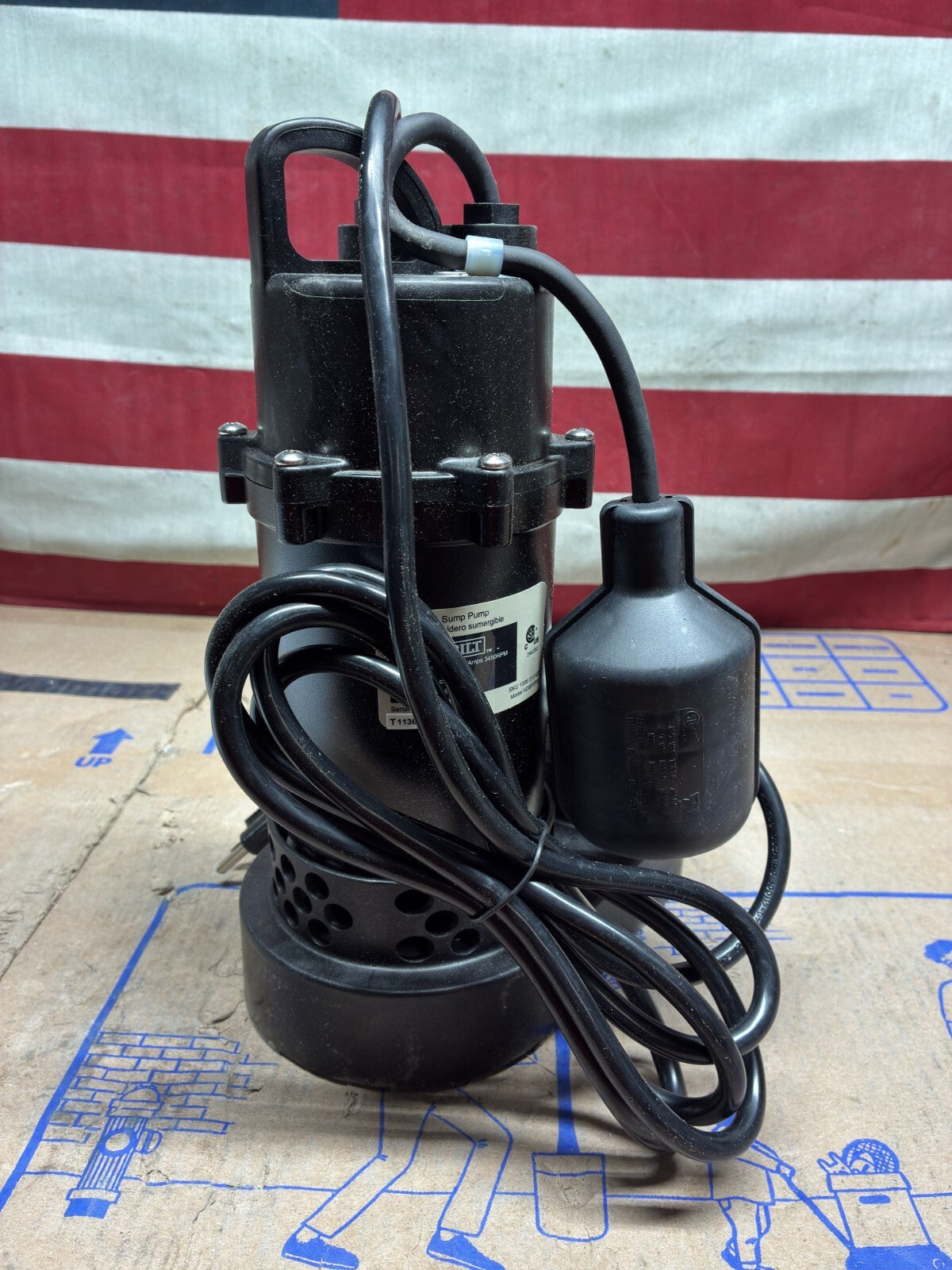 Everbilt 1/4 HP Aluminum Sump Pump w/ Tether Float Switch HDSP25W NEW OPEN BOX.