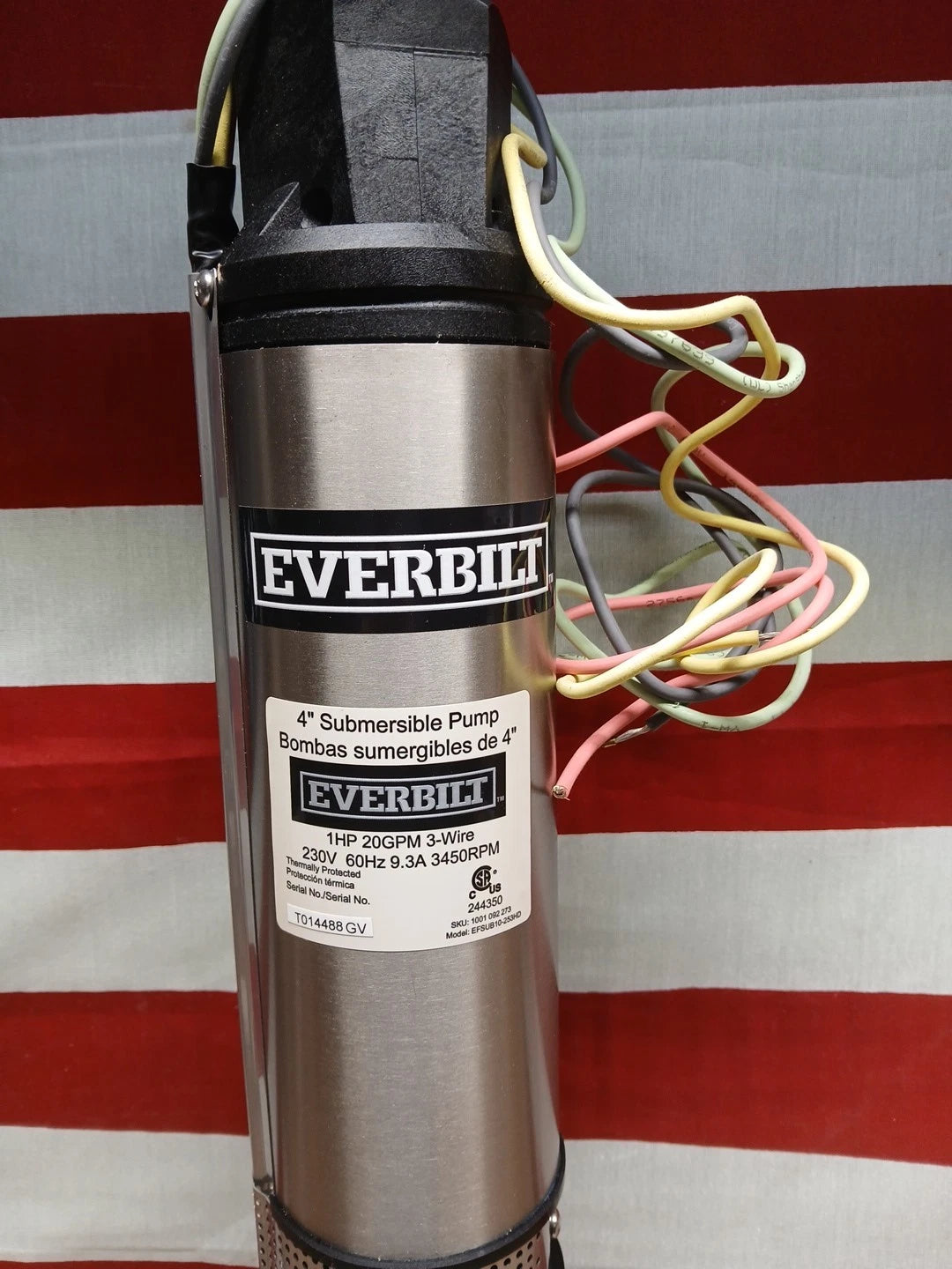 Everbilt 1 HP Submersible 3-Wire Motor 10 GPM Deep Well Potable Water Pump