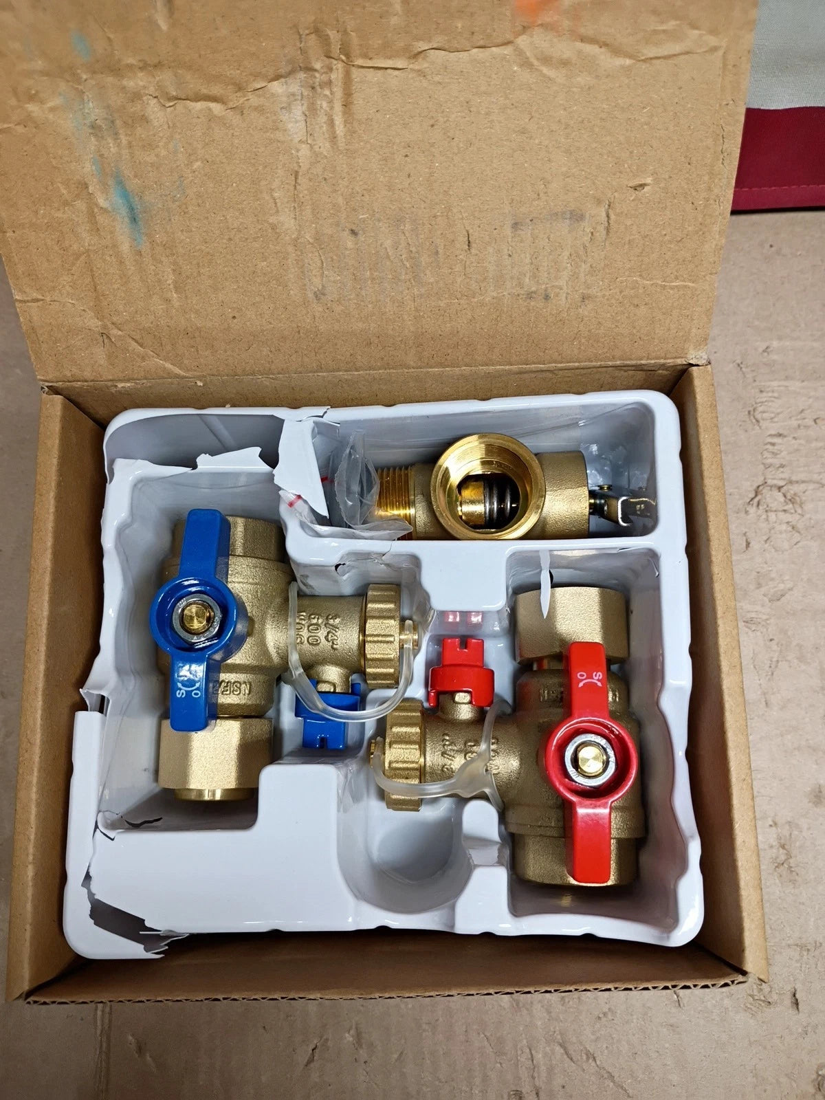 Rheem RTG20326 Brass Service Valve Kit 3/4" FIP Union x FIP, OB