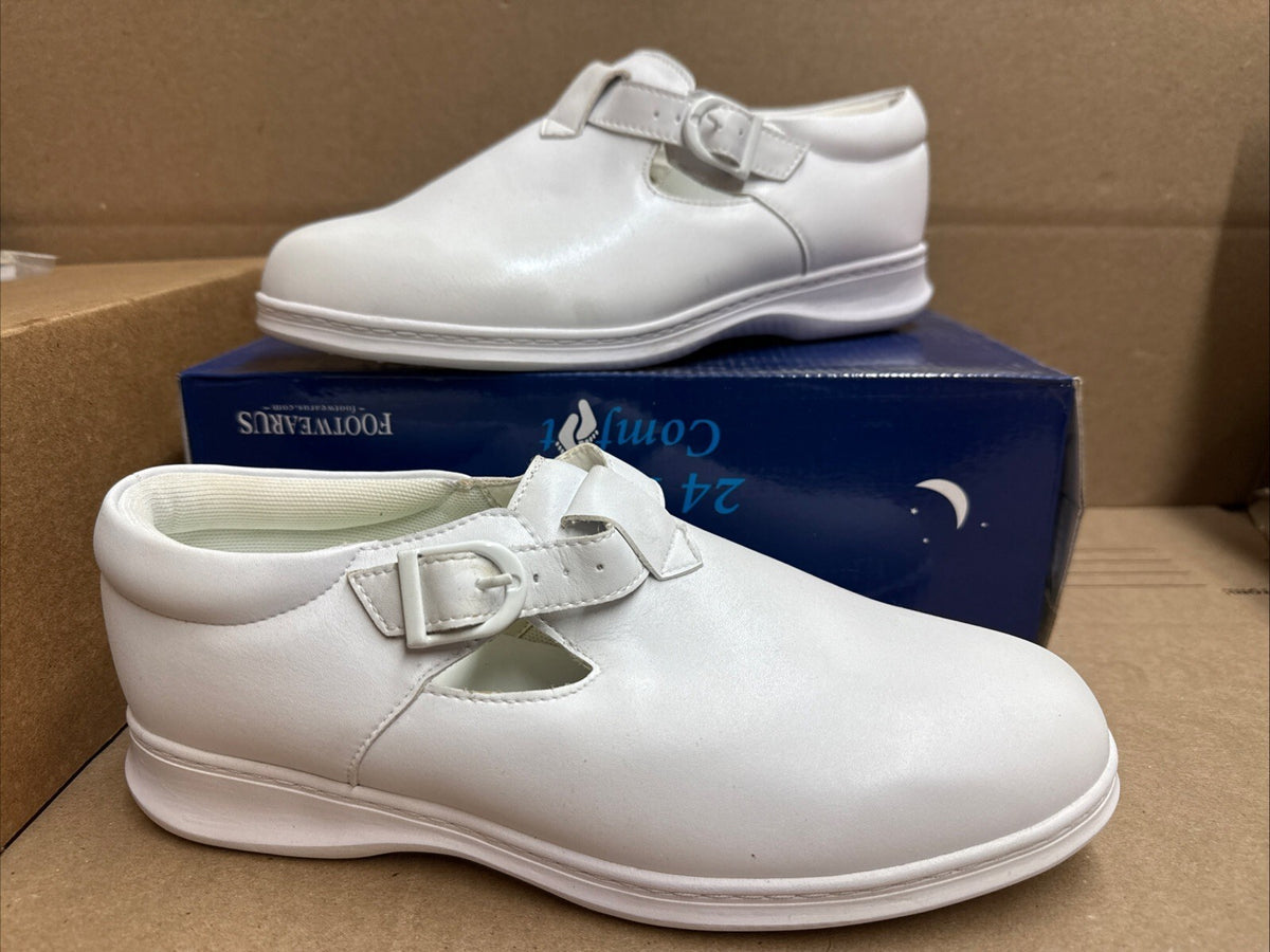 24 HOUR COMFORT Willa Women's Wide Width Leather Shoes size 8.5 nurse